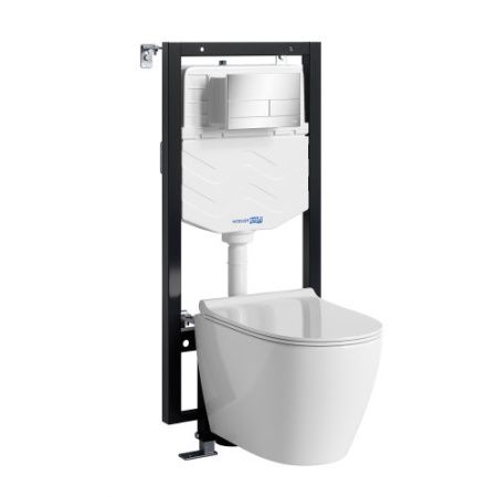 Инсталляция WasserKRAFT Vils с унитазом WasserKRAFT Mindel с микролифтом 56TLT.010.ME.CH04.H002