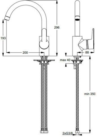 Смеситель Ideal Standard Connect для кухни