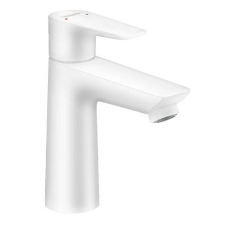 Смеситель Hansgrohe Talis E для раковины 110мм с донным клапаном (белый матовый)