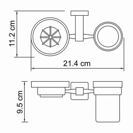 Стакан с мыльницей WasserKRAFT Lippe K-6526