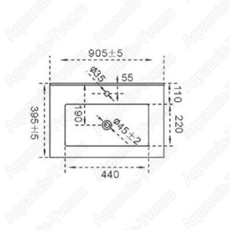 Раковина CeramaLux YJ-803-90 90см встраиваемая сверху