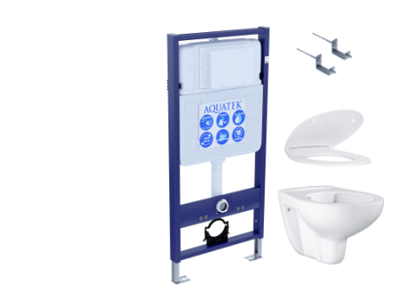 Инсталляция Aquatek с унитазом Grohe Bau Ceramic с микролифтом SET Aquatek + Grohe