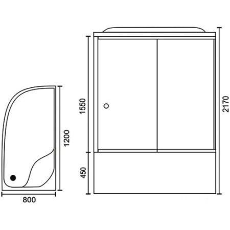 Душевая кабина Royal Bath 120x80 RB8120BK1-T-CH-R-EL