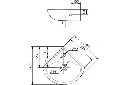 Раковина Santek Ирис 36см 1.WH11.0.514