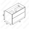 Тумба с раковиной Roca Ronda 70см бетон/белый матовый ZRU9303003