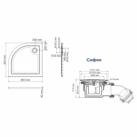 Душевой поддон WasserKRAFT Salm 27T01 90x90