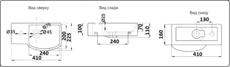 Раковина CeramaLux 41см 7947ARMB