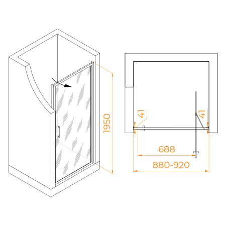 Душевая дверь в проем RGW SV-05Gr 90x195 70320509-1510