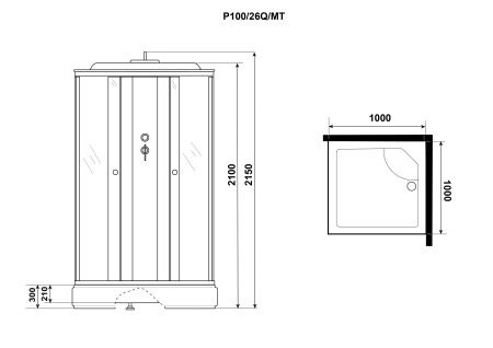 Душевая кабина Niagara Promo P100/26Q/MT