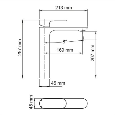 Смеситель WasserKRAFT Dinkel 5803H для раковины (высокий)