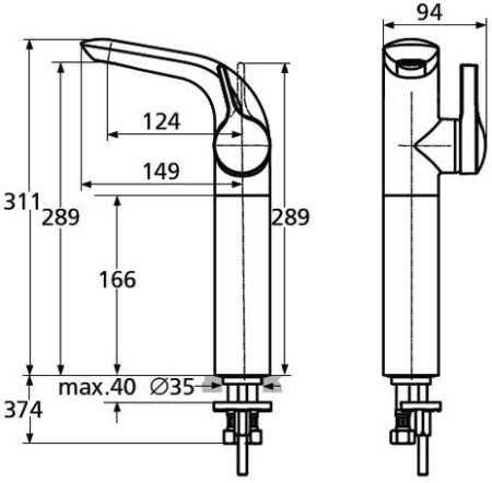 Смеситель Ideal Standard Melange для раковины (высокий) A4266AA