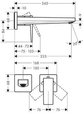 Смеситель Hansgrohe Metropol для раковины настенный (внешняя часть) 32526000