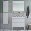 Тумба с раковиной Aquaton Сканди 90 дуб верона/белый глянец