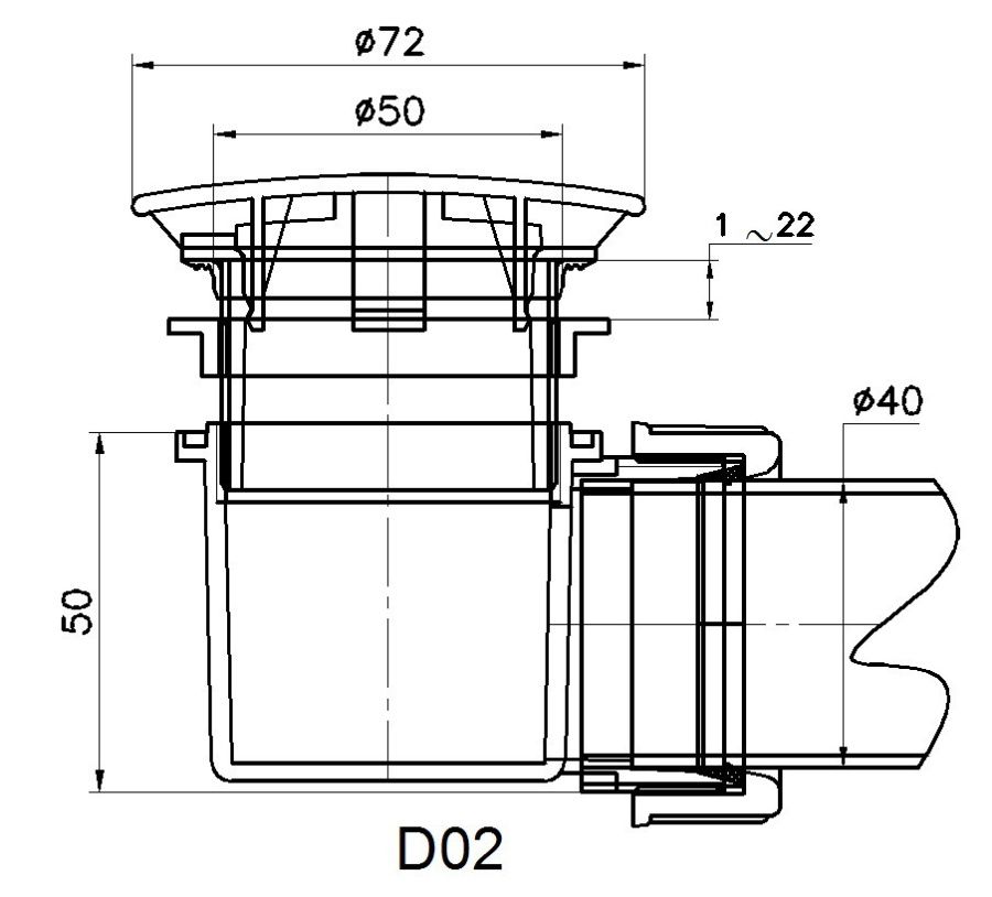 Сифон для душевого поддона RGW Velplex QYD-02 для стальных поддонов 18241102-01