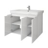 Тумба с раковиной Dreja Q Plus (D) 80 99.1006 белый глянец