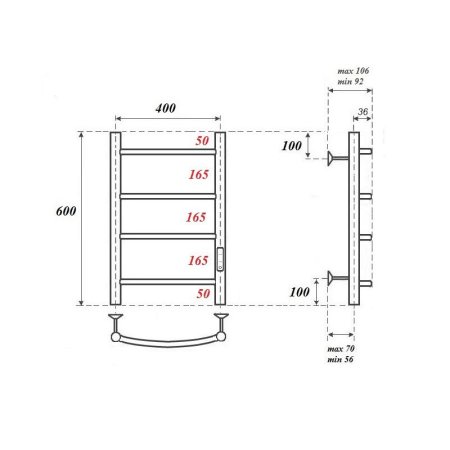 Полотенцесушитель электрический Point Афина PN04846 60x43 (хром)