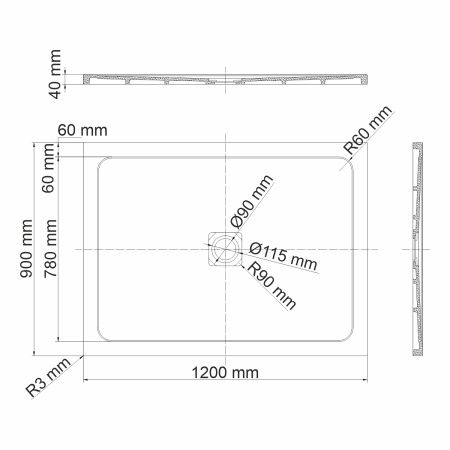 Душевой поддон WasserKRAFT Dinkel 58T07 120х90