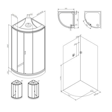 Душевая кабина Am.Pm X-Joy 90x90 W88C-401-090WT