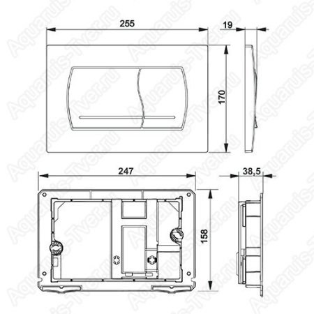 Клавиша смыва Roca Active P1 52 (матовый хром)