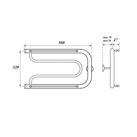 Полотенцесушитель водяной Point Фокстрот PN21335P 35x50 с полкой (хром)