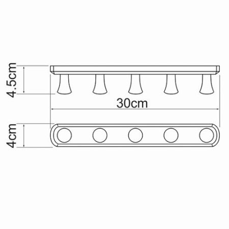 Планка WasserKRAFT K-1075 5 крючков