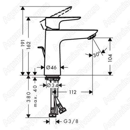 Смеситель Hansgrohe Talis E для раковины 110мм (золото)