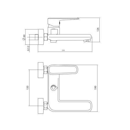 Смеситель для ванны Rush Devon DE7535-44