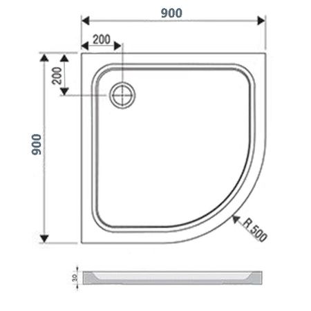 Душевой поддон Ravak Elipso Pro Chrome 90x90 XA247701010