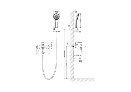 Смеситель Aquatek Лира для ванны AQ1449CR