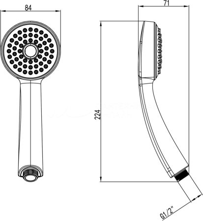 Лейка для душа Lemark LM8010C, 1-функциональная