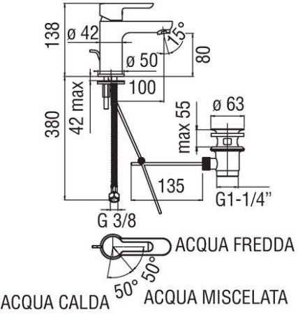 Смеситель Nobili Abc для раковины
