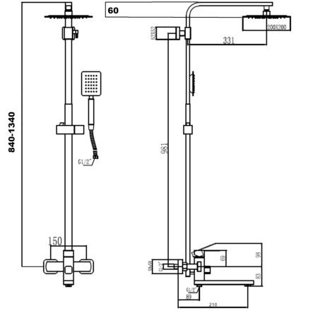 Душевая система Fmark FS8145-35H