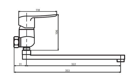 Смеситель для ванны Dorff Ultra D5095000