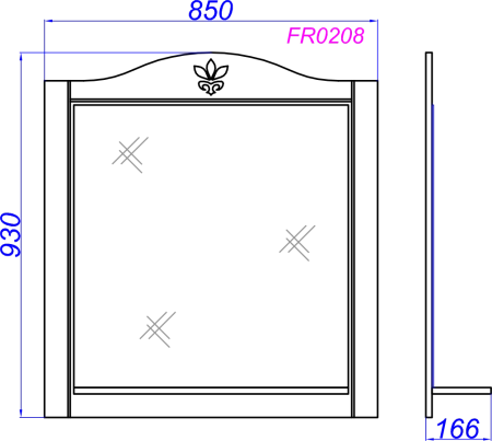 Зеркало Aqwella Франческа 85см FR0208