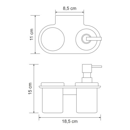 Дозатор для жидкого мыла со стаканом WasserKRAFT Kammel K-8389