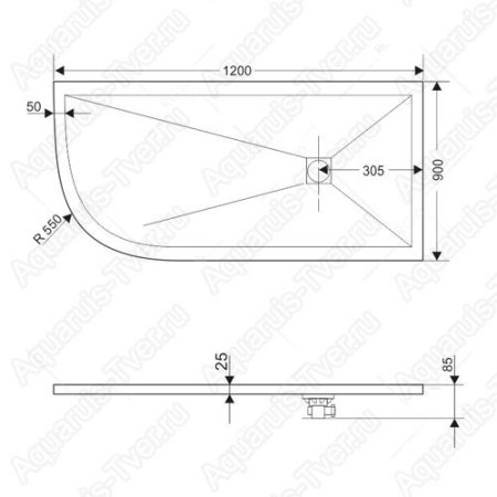 Душевой поддон RGW ST/AR-0129G 120x90 (R)