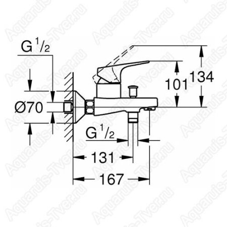 Смеситель Grohe BauFlow для ванны 23756000