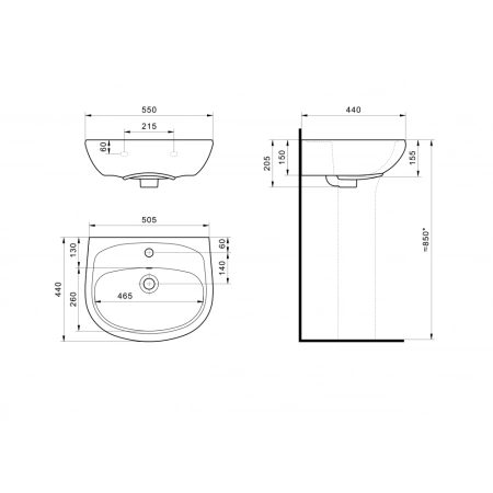 Раковина Santek Анимо 55см 1.WH11.0.502