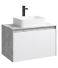 Тумба под раковину Aqwella Mobi 80см бетон светлый/белый глянец MOB0108BS