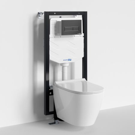 Инсталляция WasserKRAFT Vils с унитазом WasserKRAFT Mindel с микролифтом 56TLT.010.ME.MB03.H002