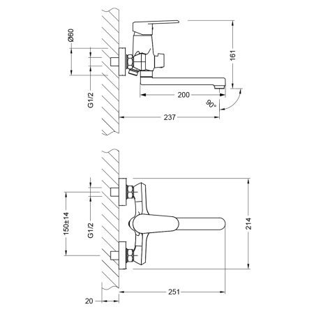 Смеситель Lemark Point LM0317C для ванны