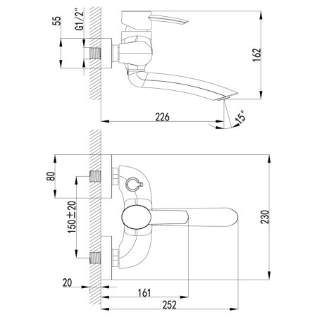 Смеситель Lemark Atlantiss LM3214C для ванны