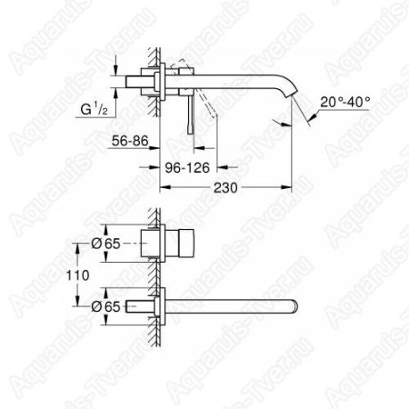 Смеситель Grohe Essence для раковины настенный (внешняя часть) 19967GN1