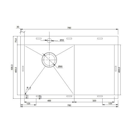 Мойка кухонная Seaman Eco Marino 78x50 (R) SMV-Z-780R.A