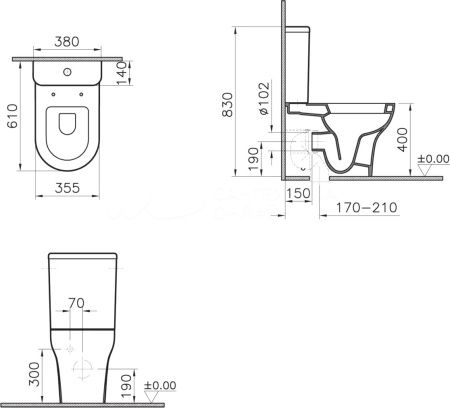 Унитаз-компакт Vitra Zentrum 9012B003-7226