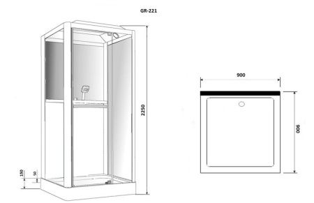 Душевая кабина Grossman Alba GR-221 90x90 GR221