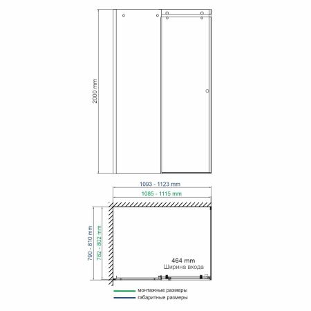 Душевой уголок WasserKRAFT Vils 56R14 110x80 (универсальный монтаж)