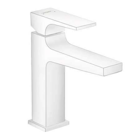 Смеситель Hansgrohe Metropol 110 для раковины с донным клапаном (белый матовый)