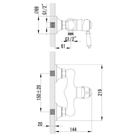 Смеситель Lemark Villa LM4803B для душа