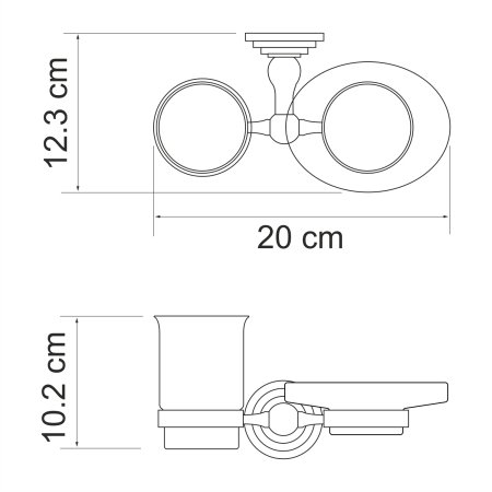 Стакан с мыльницей WasserKRAFT Ammer K-7026 (матовый хром)